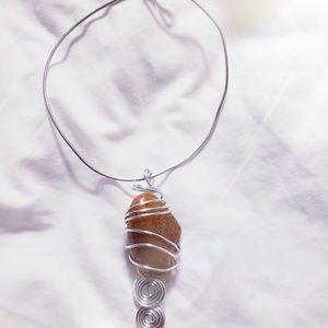 Tiger crystal stone choker